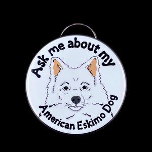American Eskimo Dog Bottle Opener Keychain, Dog Accessories 2.25"